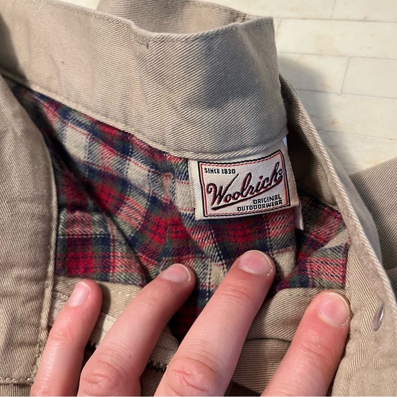 Woolrich Tan Trousers Sz 8 with Plaid Cuffs and plaid lining. - Picture 7 of 14